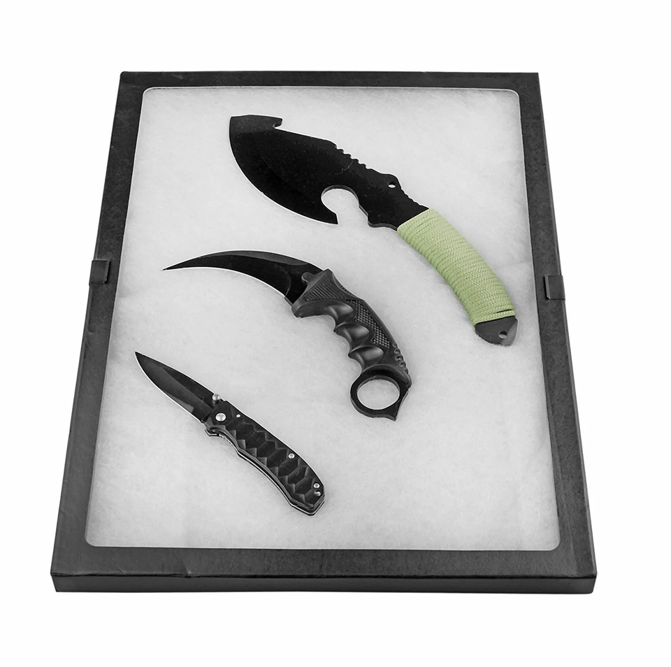 Glass Top Riker Display Box With Metal Clips 14-1/2