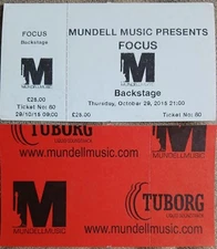 FOCUS CONCERT TICKET LIVE in KINROSS SCOTLAND UK TOUR 2019 THIJS VAN LEER