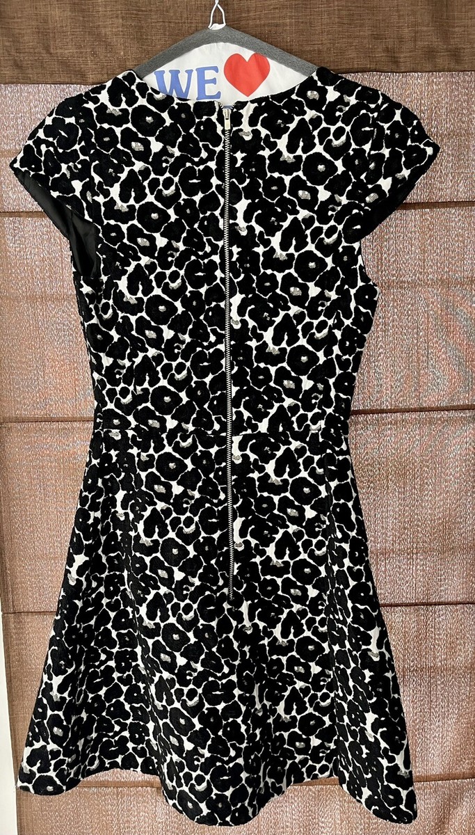 Zara Black And White Animal Print Dress XS