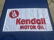 Original New-Old-Stock 1980s-90s Kendall Motor Oil Nylon Polyester Flag Unopened