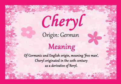 Cheryl personalisiertes Zertifikat mit Namen Bedeutung