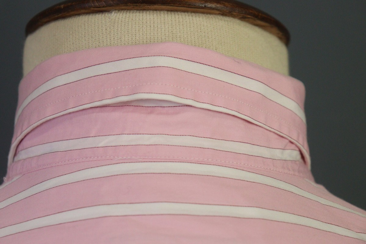 Burberry London Pink Striped Long Sleeve Button Down Shirt Size L 