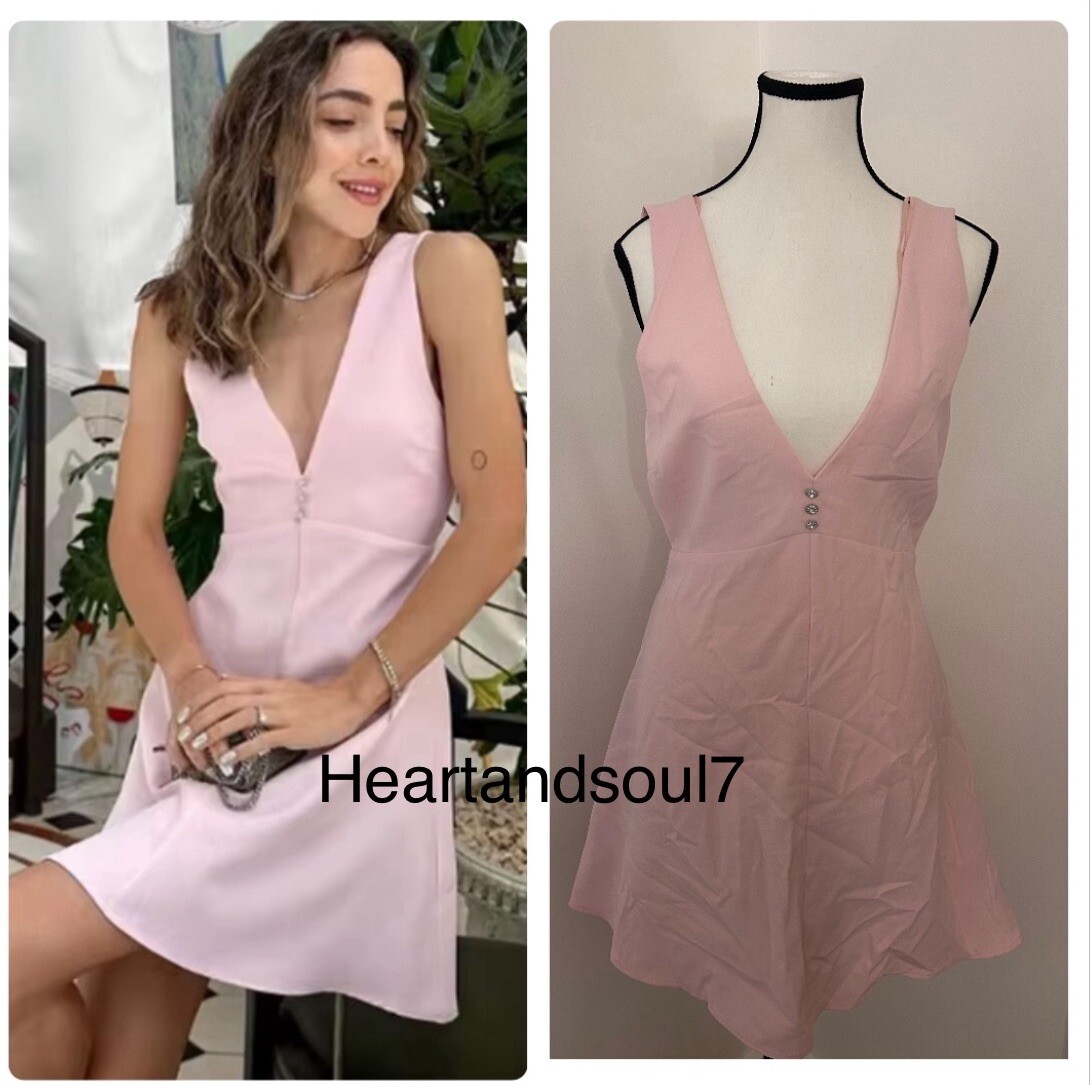 NWT ZARA Satin Mini Dress Light Pink Size M
