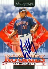 Ken Huckaby autographed Baseball Card (Blue Jays) 2002 Donruss The Rookies #65