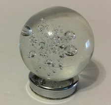 Round Glass Mini Crystal Ball With Bubbles - 2" Diameter