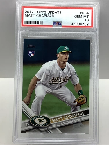 2017 TOPPS UPDATE MATT CHAPMAN #US4 RC PSA 10 GEM MT