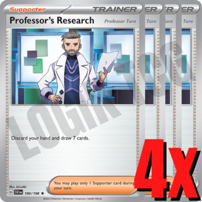 4x Professor's Research 190/198 x4 - Scarlet & Violet - Pokemon TCG - Non Holo
