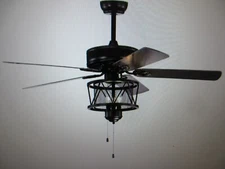 Gymax Indoor 50 in. Ceiling Fan with Lights Reversible Blades & Pull Chain