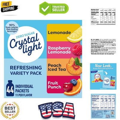 Refreshing Drink Mix Variety Pack, 44 Packets, for Convenient Hydration, Lemo...