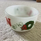 Vintage 1965 Peanuts Snoopy NOEL Christmas Cereal Bowl Anchor Hocking Fire King