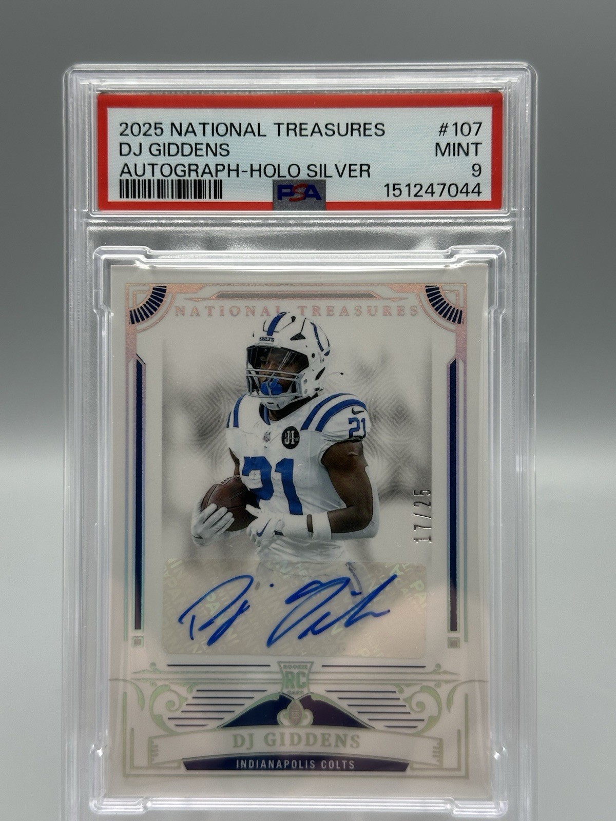 DJ Giddens Panini National Treasures #107 Autograph-Holo Silver