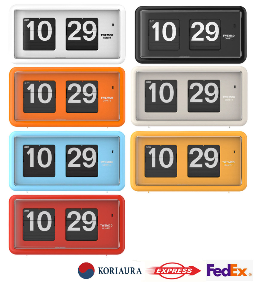 Twemco QT-30 Retro Flip Clock Desk Wall Mount German Quartz Orange Yellow Black
