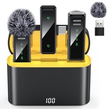 Wireless Lavalier Microphone for iPhone, Android, PC, Laptop - USB C Mini Mic...