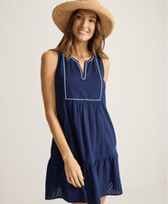 NWT Tommybahama Cotton Clip Tiered Split-Neck Coverup Dress