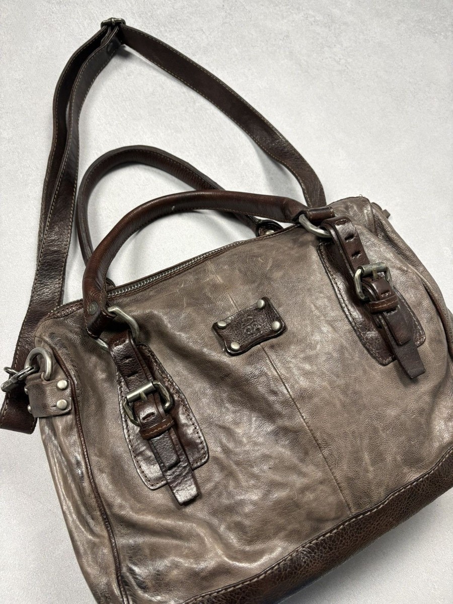 A.S.98 Airstep Archive Distressed Brown Leather Satchel Shoulder