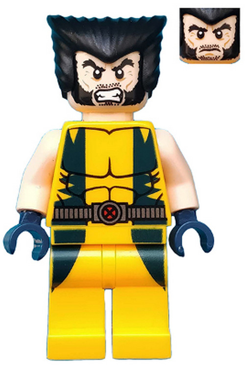 Figurine LEGO Super Heroes 6866 Wolverine avec cheveux et mains bleu foncé