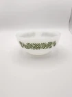 Vintage Glasbake Green Daisy Crazy  Milk Glass Small Bowl