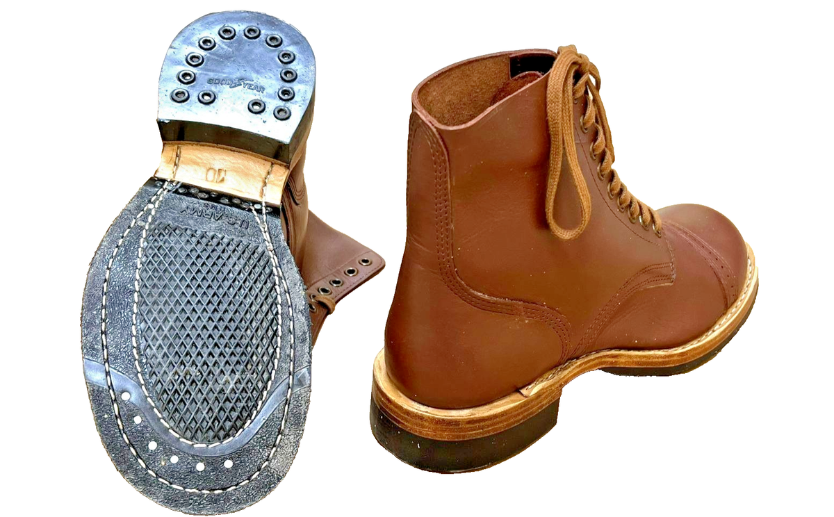 US Army WWII Type II Service Shoes Leather Russet Brown SIZE 8 | eBay