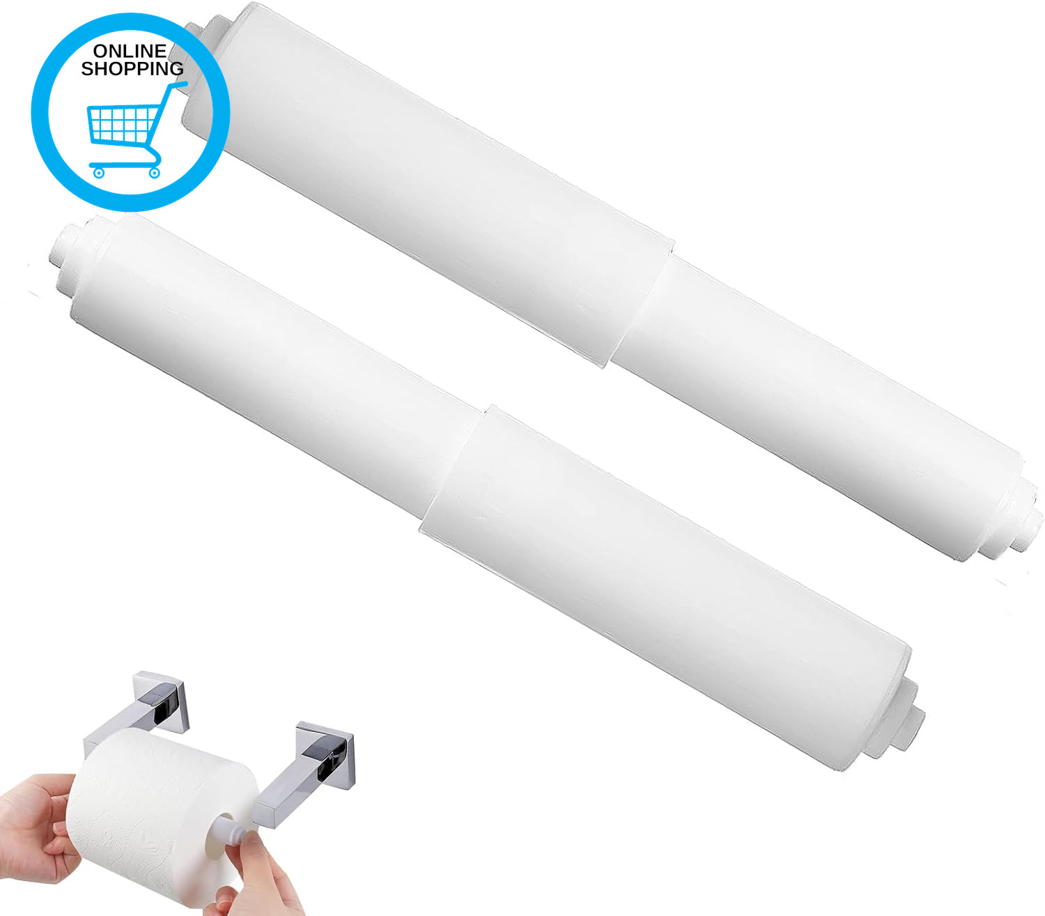 2 PCS Toilet Paper Holder Rollers, Plastic Toilet Tissue Roll, Toilet Roll Holde