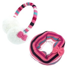 Girls Earmuffs Boys Knitted Earmuffs in 3-12 Years Pink Bow-tie Muffs scarf