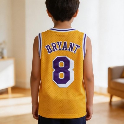 Unsigned Custom Sewn Stitched Kobe Bryant 8# Yellow Baby Size Jersey