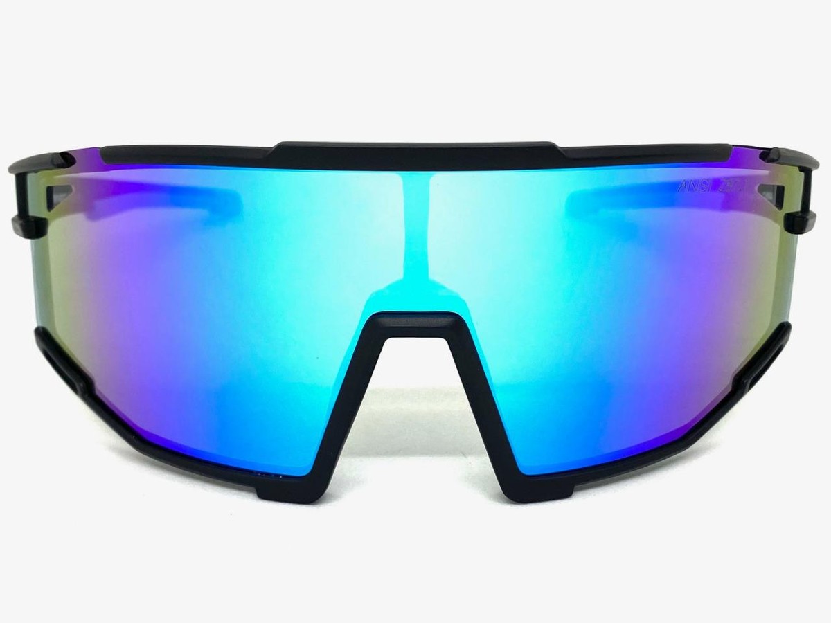 Sporty Biker Wrap Around Shield ANSI Z87.1 Safety SUN GLASSES
