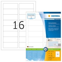 Herma Universal Etiketten Premium 88,9 X 33,8 Mm Weiß 1.600 Etiketten