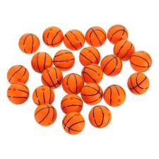 24Pcs Sports Ball Beads 15mm Silicone Round Spacer Focal Bead Basketball