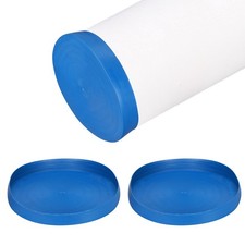 3pcs Plastic Pipe Terminal Caps, Fits OD 14.84" Pipe, Blue