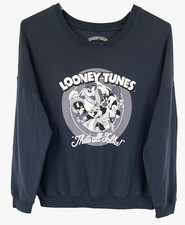 Looney Tunes Graphic Bugs Bunny Sweatshirt Blue Sz XL That's All Folks Men CB86U
