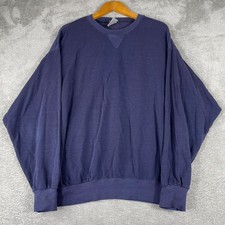 Cheetah Sweatshirt Mens Large Navy Blue Vintage Blank Made in USA Pullover 90s