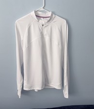 Avalanche Jacket Women's White Large Zipper Thumb Loops Activewear Light weight
