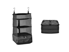 4-Tier Travel Hanging Organizer, Compression Packing Cubes, Luggage Bag