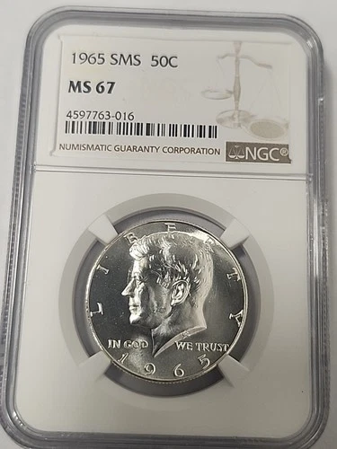 1965 NGC SMS  KENNEDY HALF DOLLAR MS 67