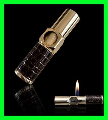 Vintage Nimrod Executive Pipeliter Leather Wrapped Petrol Lighter - Working Cond