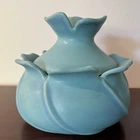 Vintage Van Briggle Pomegranate Form Covered Jar FW Hand Decorated Original 7”