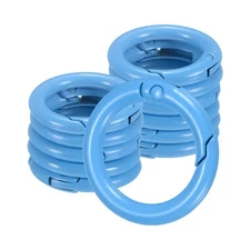 12-Pack Metal Spring O Rings, 5/8" Zinc Alloy Keyring Buckle [Blue]