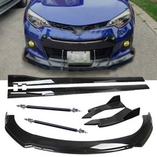 For Toyota Corolla Front Bumper Lip Splitter Spoiler Body Kit Gloss Black Side