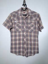 Vtg Youngbloods Authentic Western Mens Pearl Snap Plaid Rodeo Shirt Size 21x27