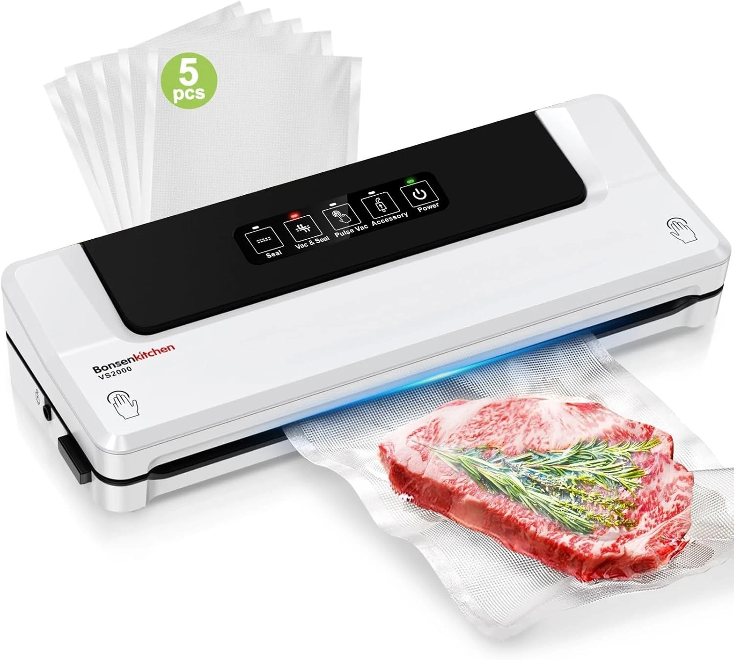 Vacuum Sealer, Fast-Compact Multi-Functional with Vacuum Bags & Accessory Hose
