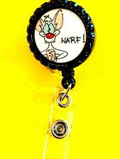 Pinky and the Brain 2 Id badge holder retractable alligator clip