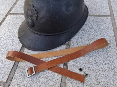 WW1 jugulaire en cuir pour casque Adrian m15 m26 chin strap helmet 1915 1926.