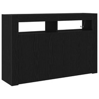 Sideboard Schwarz Eichenoptik 116 X 30 X 75 Cm Holzwerkstoff