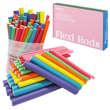 47 Pcs 7'' Hair Curlers Rollers Flexi Rods Flexible Curling Rods Set No Heat Hea