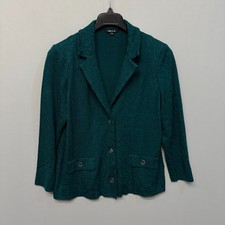 Misook Women Knit Blazer Jacket Size Large Shoulder Pads C065 -23