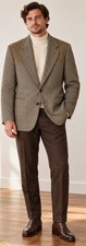 VTG Pendleton Wool Blazer Mens 42 Long Suede Elbow Patch Western Tweed Brown