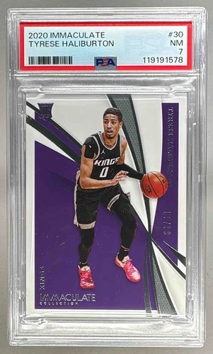 119191578 Tyrese Haliburton 2020 Panini Immaculate Collection #30 RC /99 PSA 7