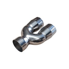Dual Exhaust Tip 2.5 Inlet 3 Outlet 9.5 Length Weld On Tailpipe Stainless
