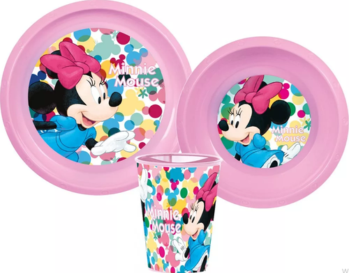 Disney Minnie Mouse Children's Dish Set 3 Pcs. Breakfast Set Dish Set ☆ - Picture 6 of 6