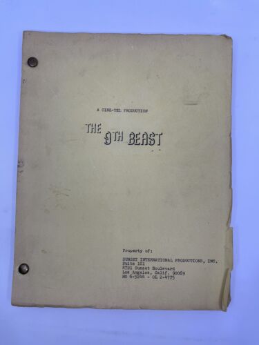 The 9th Beast DeWitt Bodeen Cat People Writer Unproduced Horror Film Script rare - Picture 1 of 7